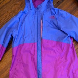 North Face color block rain coat